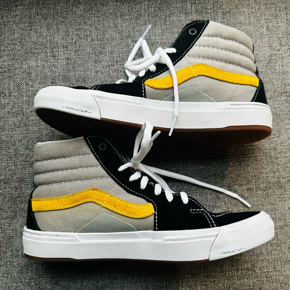 Vans Sk8-Hi PopCrush Black/Gray/Gold BMX Sneakers SZ 7